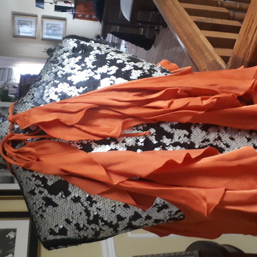 Zara Orange Ruffled Top - Picture 7 of 7